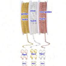 30-115 Feet Chain Coil Kit, 3-7 Colors Jewelry Making Chain Set, Metal Chains With Open Jump Rings And Lobster Clasps For DIY Necklace/Bracelet/Anklet Making,Each Link 2mm In Length And 1.7mm In Width (Options Available: 1 Set Of 7 Colors, 1 Set Of 6 Colors, 1 Set Of 4 Colors, 1 Set Of 3 Colors) (Note: Slight Color Difference May Exist Due To Different Manufacturing Batches) - Multicolor - View 17