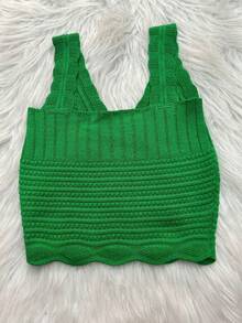 Women Knit Tops - màu xanh lá - Xem 2