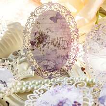 1booklet/10pcs Vintage Lace Hollow Paper - Collection, Watercolor Scrapbooking And Journaling Diy Material - Multicolor - View 8