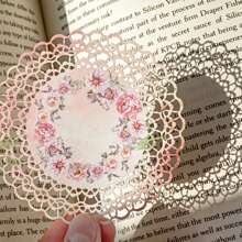 1booklet/10pcs Vintage Lace Hollow Paper - Collection, Watercolor Scrapbooking And Journaling Diy Material - Multicolor - View 5