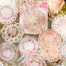 1booklet/10pcs Vintage Lace Hollow Paper - Collection, Watercolor Scrapbooking And Journaling Diy Material - Multicolor - View 3