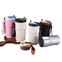 Convenient And Portable 450ml Stainless Steel Coffee Cup For The Busy On-The-Go - Beige - View 5