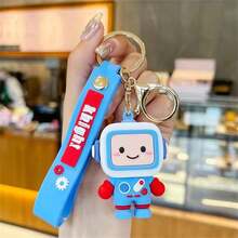 1pc Multicolor Cartoon Robot Shaped Keychain For Women, Car Key Chain, Bag Pendant, Couple Gift, Daily Use - Multicolor - View 9