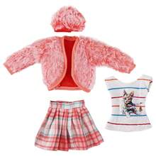 玩具娃娃配件4入組=毛茸茸外套+緊身褲或裙子+毛茸茸帽子+可愛背心（娃娃不包括）假日禮物 - 珊瑚粉 - 查看 5