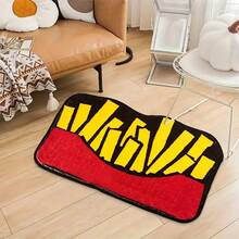 1pc Cartoon Burger Design Wear Resistant Entrance Doormat, Anti-Slip Home Floor Mat For Hallway & Foyer - Creative Fries - View 1