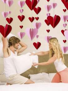 3入組心形拉旗/拉花,適用於婚禮/求婚/派對裝飾 - 彩色 - 查看 4