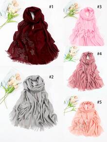 New Arrival Women's Stylish Rhinestone Decor Scarf Suitable For All Seasons, Casual Daily Wear - Multicolor - View 1