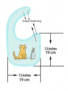 6入組卡通印花防水圍兜,男女兒童適用,可調節扣環,適用於任何季節 - 白色 - 查看 5