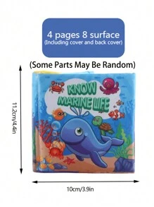 1入組嬰兒布書兒童早教拼圖玩具,1本書4頁8板設計,（部分內容可能隨機） - 彩色 - 查看 2