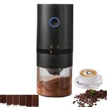 便攜式電動碎豆機,1500mah可充電的咖啡豆磨機,可調節的粗細度,適用於野營旅行室內外 - 黑色 - 查看 8