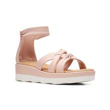 Clarks Sandalias de cuña de tobillo de piel sintética para mujer Clara Rae - rosa claro - Ver 2