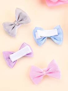 8入組女士防滑迷你髮箍,藍色、紫色、粉色、灰色紗布bb髮夾,女士時尚髮飾配件。 - 彩色 - 查看 3