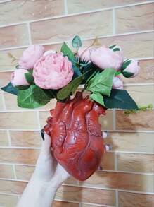 1入心形玻璃花瓶裝飾,可用作插畫裝飾品 - 彩色 - 查看 6