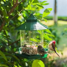 1入防松鼠鳥飼料器，花園露台戶外鳥籠掛式園藝工具，花園和庭院自動蜂鳥飼料器 - 彩色 - 查看 3