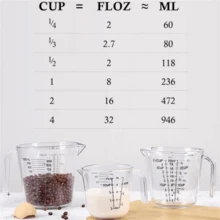 1 Miếng , Ly đo lường , Nhựa Chất lỏng Đo lường Cốc , Phòng bếp Chất lỏng Đo lường Cốc , Nhựa Đo lường Cốc Với miệng , Đa chức năng Ly đo lường Đối với Làm bánh Nấu nướng , Thiết yếu Dụng cụ nhà bếp , Phòng bếp chất liệu Rẻ chất liệu - Màu trong suốt - Xem 4