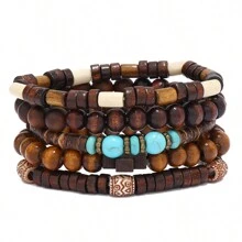 Retro Multi -Layer Wooden Bracelet