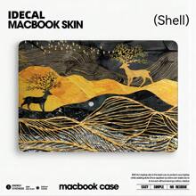 油畫金鹿圖案筆記型電腦保護套相容於 Macbook 和 Microsoft 筆記型電腦 - 黃色 - 查看 30