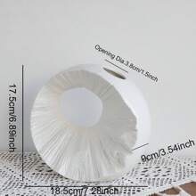 一支陶瓷花瓶,手工製作太陽和月亮造型工藝品,適用於客廳、臥室、餐廳、書房、咖啡店等家庭裝飾,是新年、情人節、母親節等節日的理想禮物 - 白色 - 查看 5