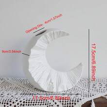 一支陶瓷花瓶,手工製作太陽和月亮造型工藝品,適用於客廳、臥室、餐廳、書房、咖啡店等家庭裝飾,是新年、情人節、母親節等節日的理想禮物 - 白色 - 查看 6
