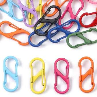 5/15pcs/Set Fashion Alloy Mixed Color Minimalist S-Shaped Spring Clasp Keychain, Suitable For DIY Craft For Women School Car Accessories Cute Goth Y2k