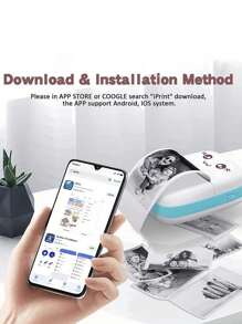 Mini impresoras térmicas portátiles impresoras móviles impresoras fotográficas impresoras domésticas mini impresoras móviles impresoras fotográficas - Morado - Ver 4