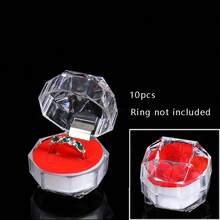 10 件透明水晶塑膠小巧首飾盒,耳環收納展示盒,婚禮情人節禮物盒,精美高端便利用品 - 彩色 - 查看 8
