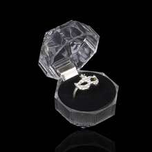 10 件透明水晶塑膠小巧首飾盒,耳環收納展示盒,婚禮情人節禮物盒,精美高端便利用品 - 彩色 - 查看 1