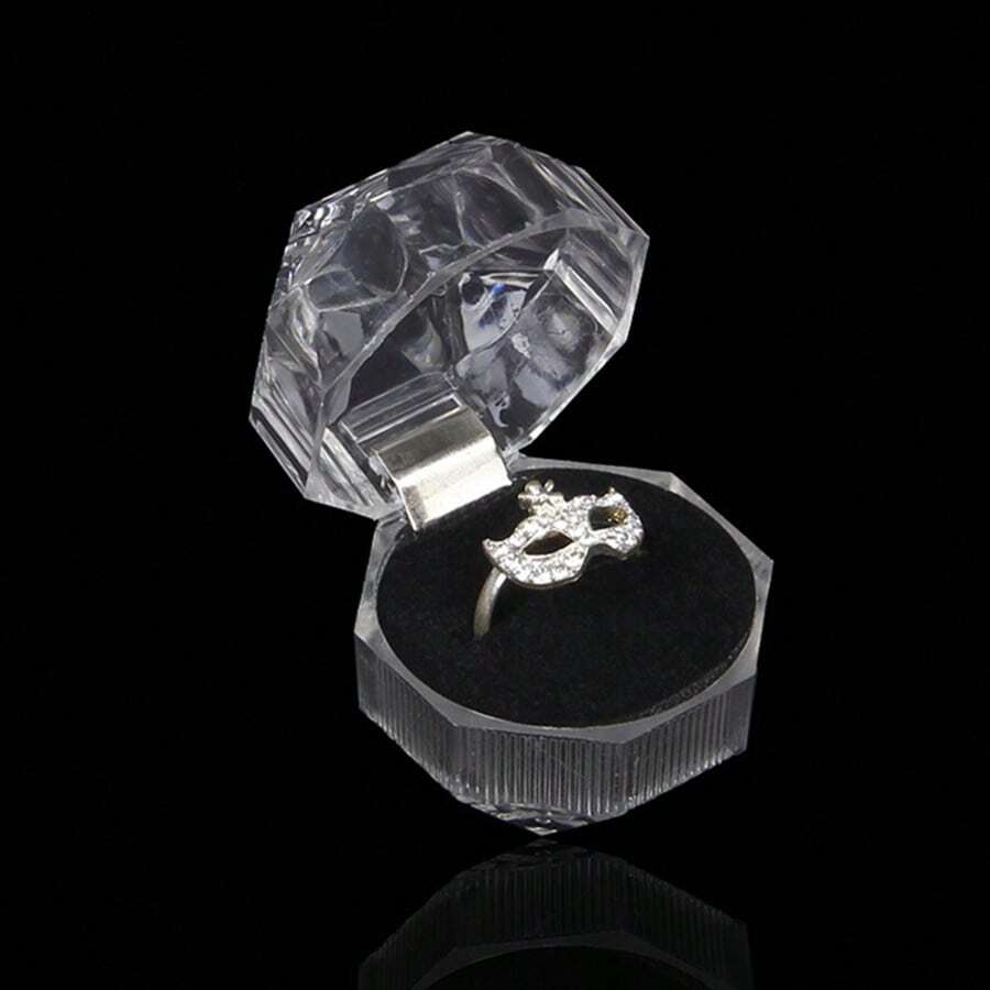 10 件透明水晶塑膠小巧首飾盒,耳環收納展示盒,婚禮情人節禮物盒,精美高端便利用品 - 彩色 - 查看 1