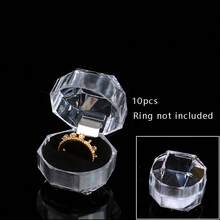 10 件透明水晶塑膠小巧首飾盒,耳環收納展示盒,婚禮情人節禮物盒,精美高端便利用品 - 彩色 - 查看 7