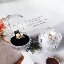 10 件透明水晶塑膠小巧首飾盒,耳環收納展示盒,婚禮情人節禮物盒,精美高端便利用品 - 彩色 - 查看 10