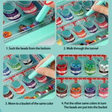 1盒兒童磁性繪畫板,有趣的筆握訓練,早期教育,色彩辨識,親子互動玩具 - 玫紅色 - 查看 4