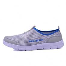 Slip-On Outdoor Sports Hiking Shoes, Mesh Comfortable Lightweight, Large Size - Grey - View 2