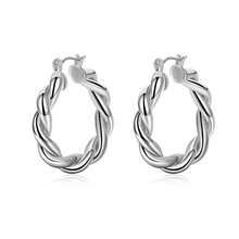 Classic Versatile Large Twisted Round Earrings With Sisal Rope For Women's Daily Wear - 31*29mm - View 10