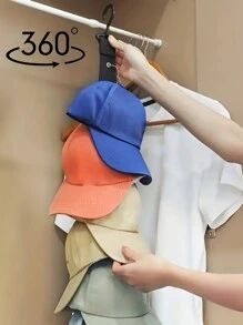 1個帽子收納掛鉤,節省空間,方便收納棒球帽和其他帽子 - 黑色 - 查看 3