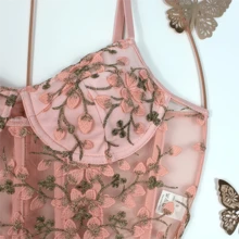 Blusa De Lencería Con Tirantes De Encaje Y Corsé Exterior De. Estilo: sexy. Ocasiones aplicables: día a día, ocio, fiestas, viajes. Color: negro, blanco, rosa. Talla: S - L - Rosa - Ver 2