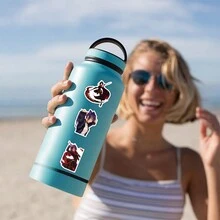 50pcs Cartoon Anime Rwby Four Colors War Stickers, Ins Style Material, Glass Cup, Notebook, Phone Case, Luggage, Refrigerator, Computer, Hand Account, Desktop Decoration, Handmade Diy Sticker, Self-Adhesive, Waterproof - Multicolor - View 10