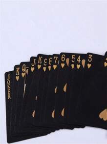 防水撲克牌,適用於派對萬聖節聖誕節的塑料撲克牌 - 黑色 - 查看 2