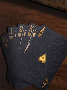 防水撲克牌,適用於派對萬聖節聖誕節的塑料撲克牌 - 黑色 - 查看 5