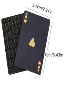 防水撲克牌,適用於派對萬聖節聖誕節的塑料撲克牌 - 黑色 - 查看 3