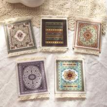 1/4/6pcs Bohemian Style Non-Slip Coasters, Retro Style Insulated Placemats, Photo Props