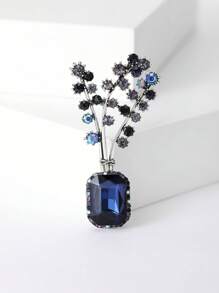 1pc Fashionable Rhinestone Flower Pot Shaped Brooch Suitable For Women's Daily Wear - Flower - View 9