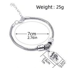 2入組匹配的心形母女手鏈手環,吊墜日常珠寶套裝禮物 - 銀色 - 查看 7