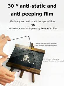 1入組防靜電和防窺視膜,適用於三星手機 - 黑色 - 查看 5