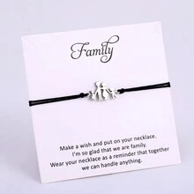 1 Piece Stainless Steel Family Mom Infinity Heart Angel Wing Handcuff Charm Bracelet Adjustable Macramme Closure Bracelet For Women - Multicolor - View 3