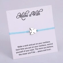 1 Piece Stainless Steel Family Mom Infinity Heart Angel Wing Handcuff Charm Bracelet Adjustable Macramme Closure Bracelet For Women - Multicolor - View 6