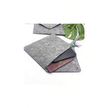 2pcs Felt Handheld Pouches For Organizer Carry And Storage Of Documents, Can Also Be Used For Cable Storage - Grey - View 1