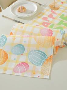 1pc New Easter Festival Scene Decoration Table Runner, Party Decoration Long Tablecloth, Dust Prevention, Beautification, Atmosphere Enhancement, Popular Western-Style Table Runner - Multicolor - View 6