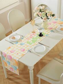 1pc New Easter Festival Scene Decoration Table Runner, Party Decoration Long Tablecloth, Dust Prevention, Beautification, Atmosphere Enhancement, Popular Western-Style Table Runner - Multicolor - View 3