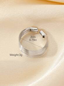 1pc C-Shaped Metal Wrap Fashionable Exquisite High-End Luxuriant Style Women's Ring - C-shaped Single Ring - View 5