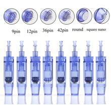 50 件/包 9/12/24/36/42/纳米蓝色真皮笔 Ultima A1/A6 替换墨盒卡口槽一次性替换部件（0.25 毫米）适用于皮肤护理、美容、护肤产品、水疗、自我护理、护肤工具、面部护理、美容师用品、按摩、面部按摩工具、面部滚轮 - 藍色 - 查看 1